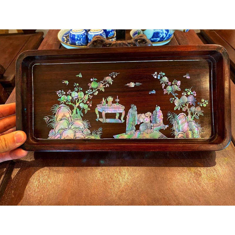 Khay trà khảm ốc