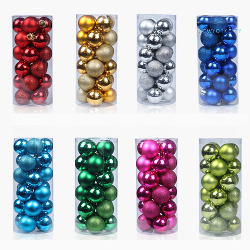 Set 24 quả châu trang trí cây thông giáng sinh năm mới