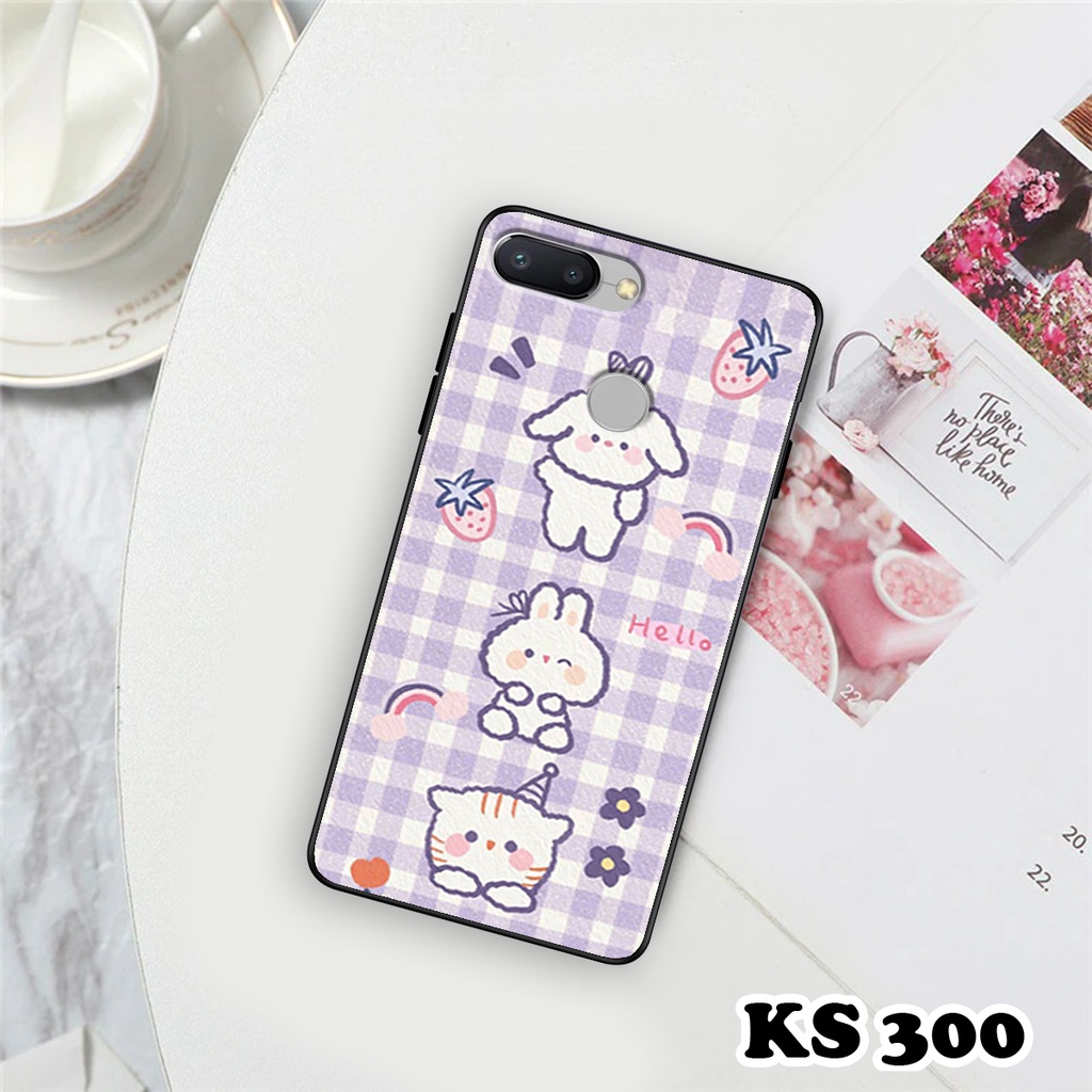 Ốp lưng Xiaomi Redmi 6 - Redmi 6A - Redmi 6X - Redmi 6 Pro - Ốp in hình gấu &amp; thỏ đang yêu - lưng nhám viền TPU cao cấp