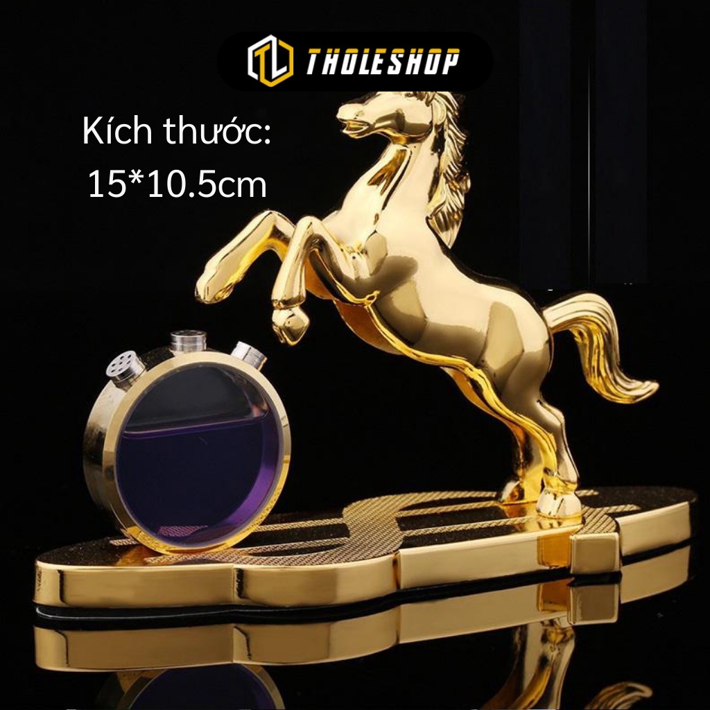Tượng Nước Hoa - Tượng Ngựa Vàng Phong Thủy Trang Trí  Có Nước Hoa Khử Mùi Xe Hơi 8313