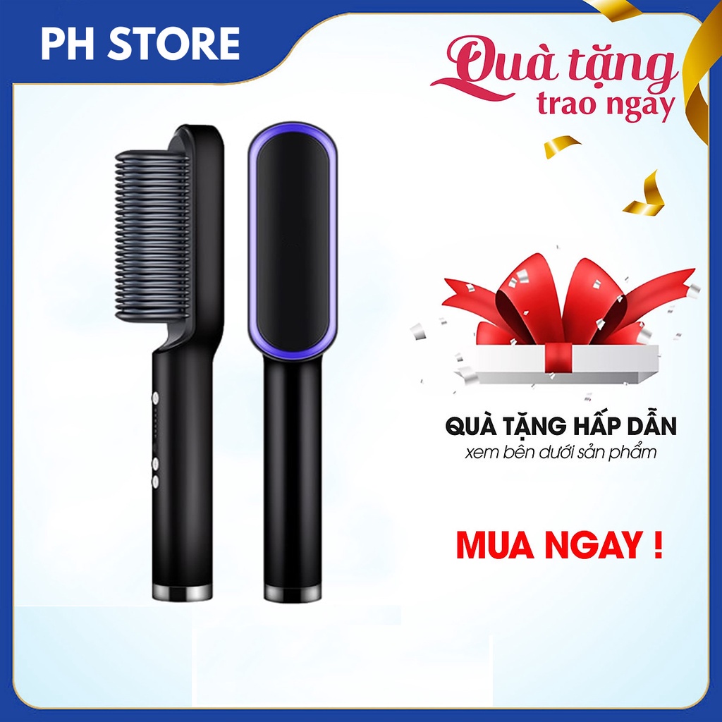 Lược điện chải tóc gỡ rối , công suất 45W , giúp tóc bồng bềnh làm xoăn , duỗi thẳng dễ dàng , có đèn cảnh báo nhiệt độ