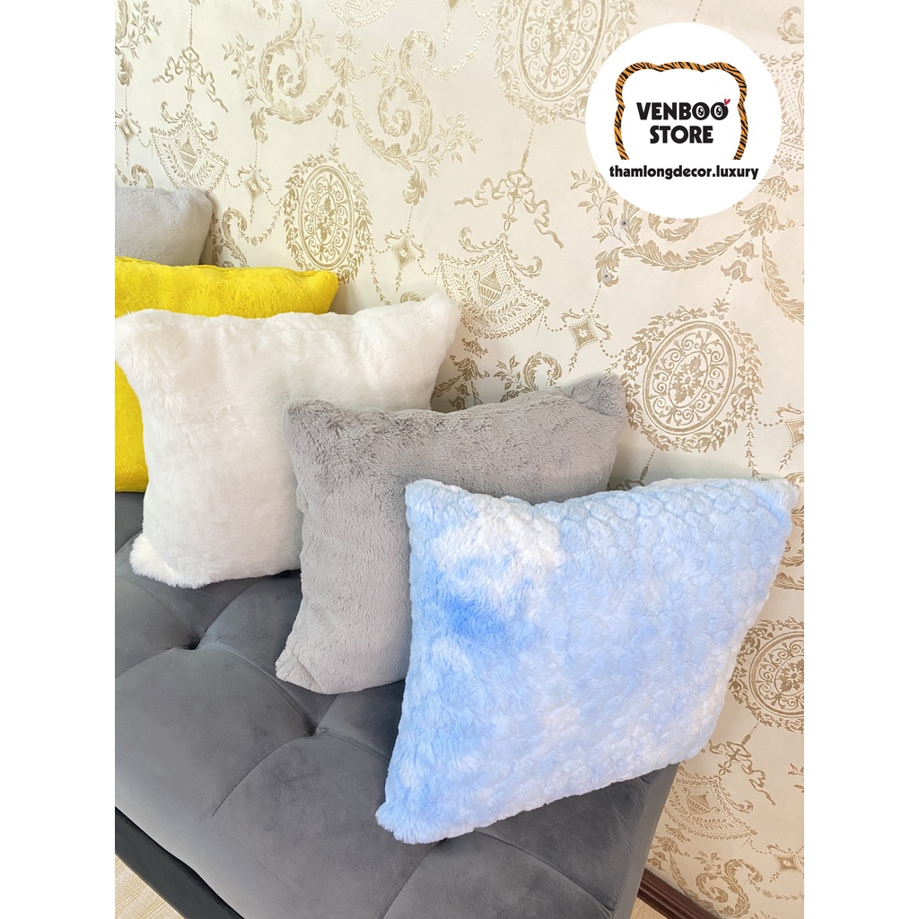 45x45cm Gối Tựa Lưng Sofa | Gối Vuông Sofa | Gối Lông Thỏ Decor Sofa | Gối Trang Trí Phòng Khách