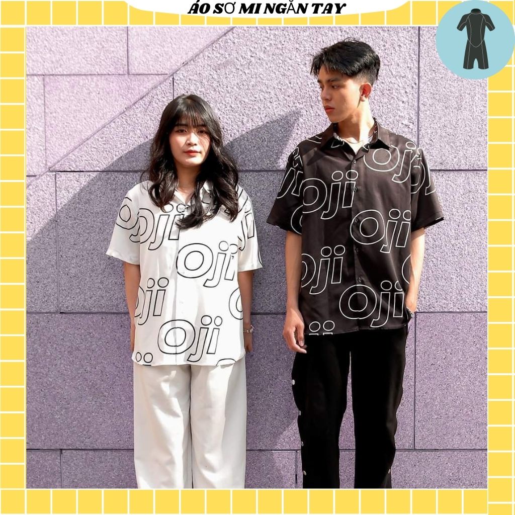 Áo Sơ Mi Tay Ngắn Unisex Cổ Bẻ Phong Cách Hàn Quốc Freesize