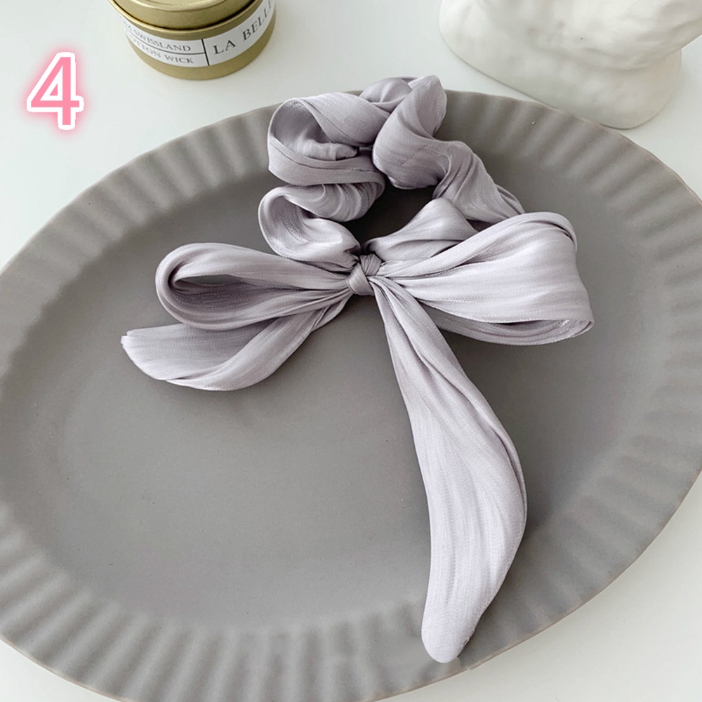 Dây thun buộc tóc họa tiết nơ và hoa co giãn thời trang cho nữ