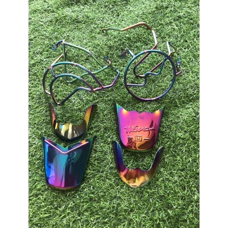 Combo 2 sản phẩm titan gồm: 1 bộ bảo vệ máy + 1 bộ bảo vệ dè hàng chất lượng cao