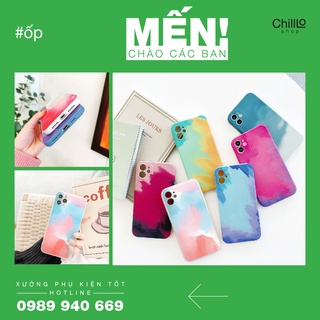 Ốp iPhone - Ốp lưng iPhone Color Full - Màu Sắc Watercolor cạnh vuông BVC