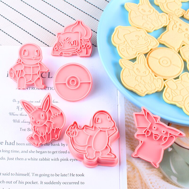 Set 6 Khuôn Cắt Bánh Quy Tạo Hình Nhân Vật Hoạt Hình Pokemon Đáng Yêu