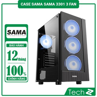 Vỏ Case SAMA 3301 (Mid Tower/Màu Đen/Mặt Lưới)