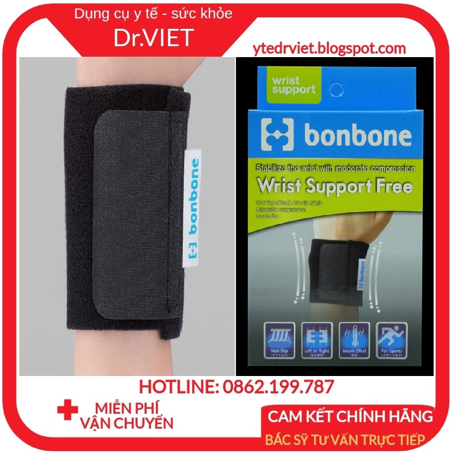 Đai nẹp cổ tay Bonbone Standard Wrist Supporter- Chính hãng Nhật Bản- Hỗ trợ vận động giảm đau nhức khớp cổ tay hiệu quả