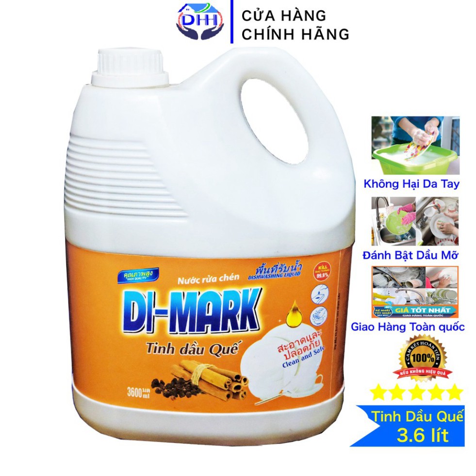 Nước rữa chén Bát Tinh Dầu Quế,Siêu Sạch Công Nghệ Thái Lan DI-MARK 3600ml