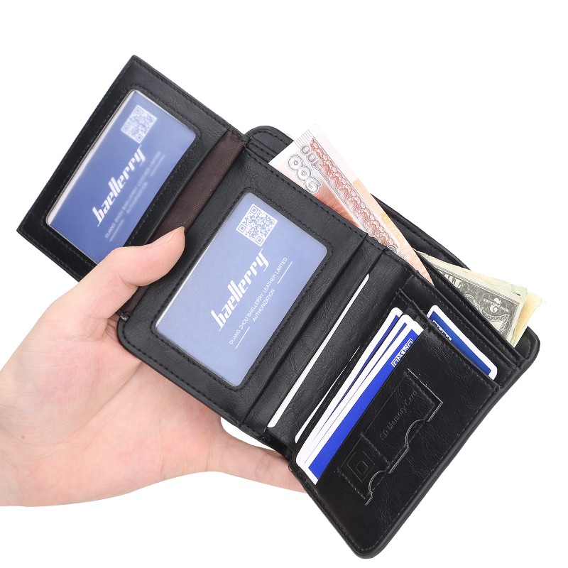 Ví mini gập 3 có ngăn đựng thẻ đa năng thời trang cho nam