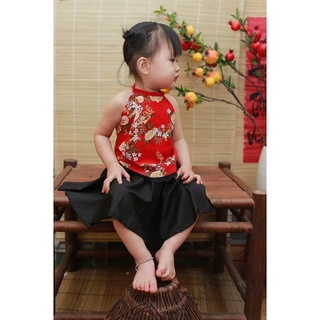 Yếm Lụa Đào Kèm Mấn 5 Màu Bé Gái