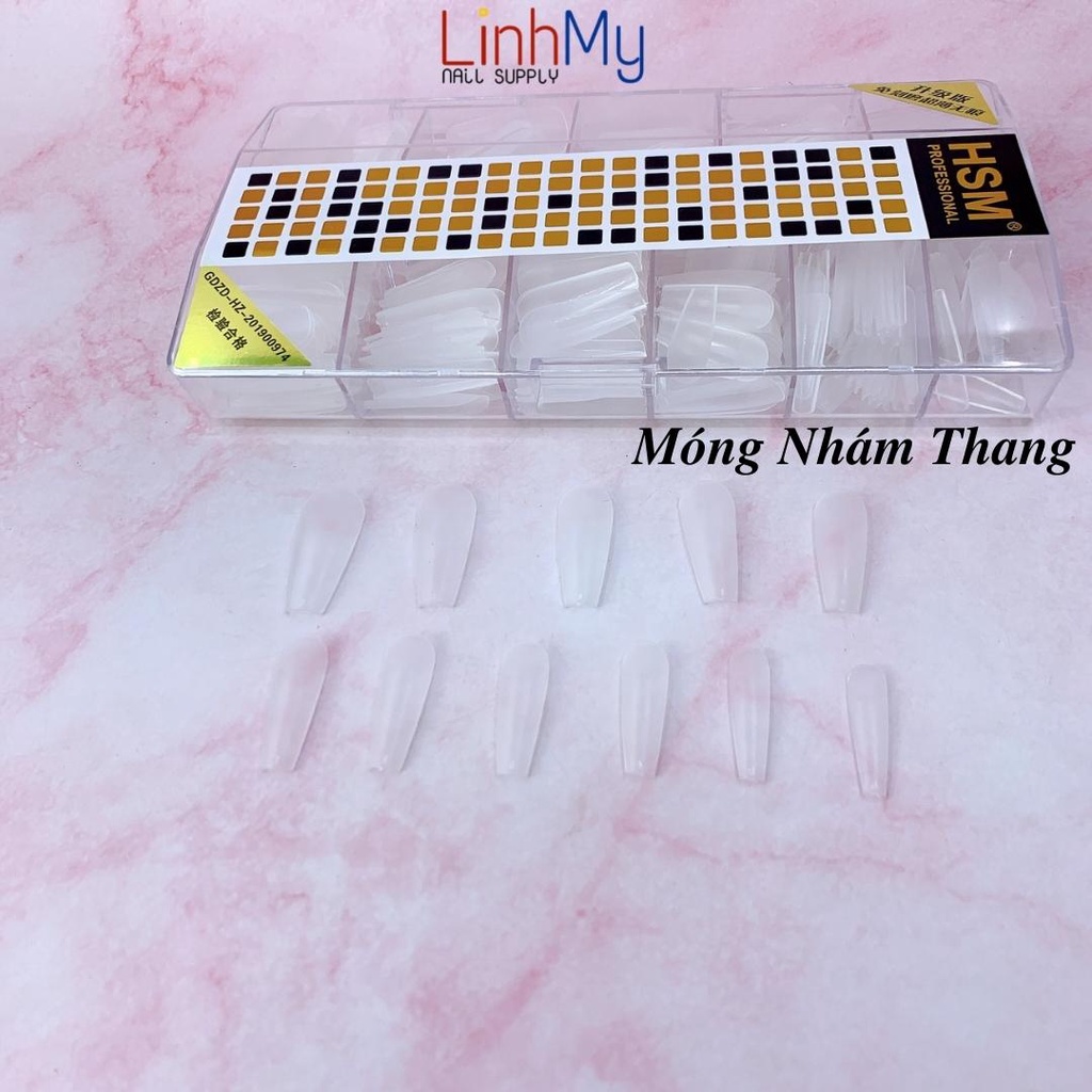 Móng Úp HSM Nhám Vuông Bầu Thang Nhọn Trong Và Đục Hộp 500 Cái