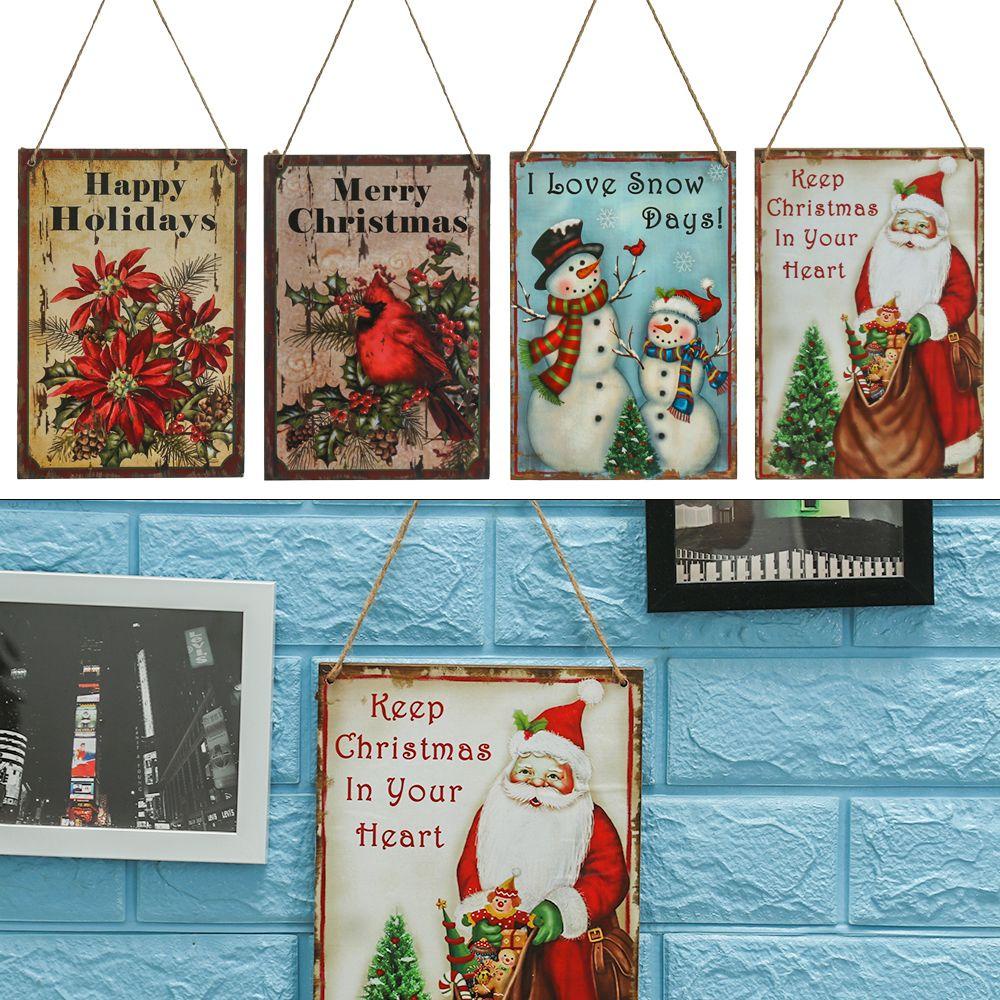 ZAIJIE24 Bảng Gỗ Treo Cửa Trang Trí Giáng Sinh