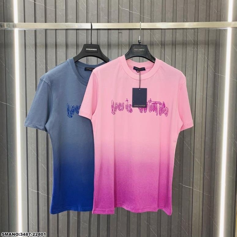 Áo Phông Unisex Loang LV Cao Cấp - Áo Thun In Chữ LV Cực Đẹp Cho Nam Nữ