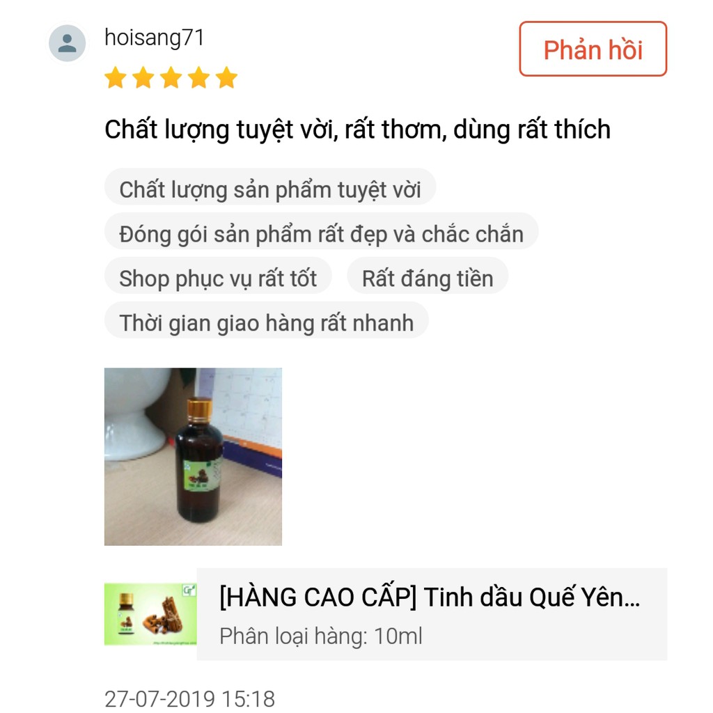 tinh dầu quế 💞FREESHIP💞 Tinh Dầu Quế Nguyên Chất Xông Phòng, Lau Sàn, 100% Thiên Nhiên