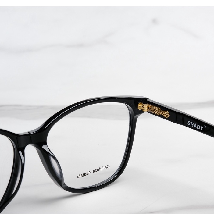 Gọng Kính Cận Nhựa Acetate Shady Unisex G1768 (Đen)
