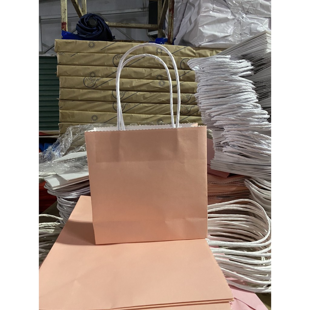 100 Túi 15x15x6cm giấy KRAFT JAPAN quai giấy xoắn cao 15cm ngang 15cm hông 6cm SET 100 CÁI | BigBuy360 - bigbuy360.vn