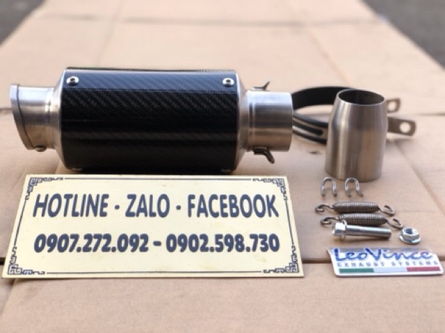 Pô lon leovince carbon ngắn kèm phụ kiện