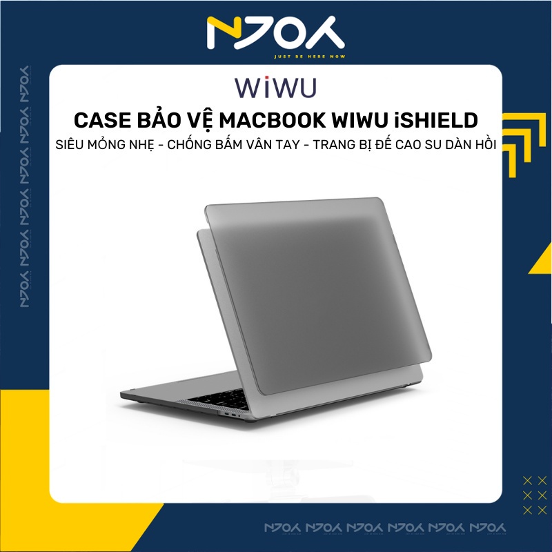 Case Siêu Mỏng Wiwu Ishield Hard Shell Lưng Nhám Chống Bấm Vân Tay Đế Cao Su Chống Trầy Air M1 Pro 14.2 16.2