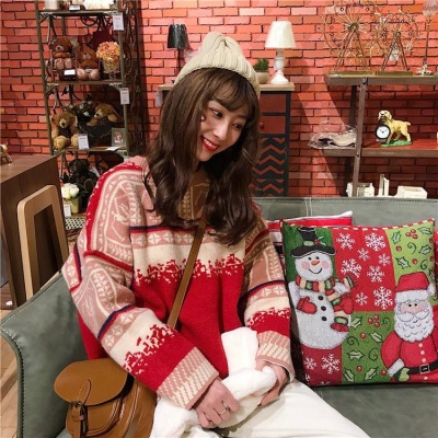 Áo sweater tay dài cổ tròn dáng rộng thiết kế mới thời trang