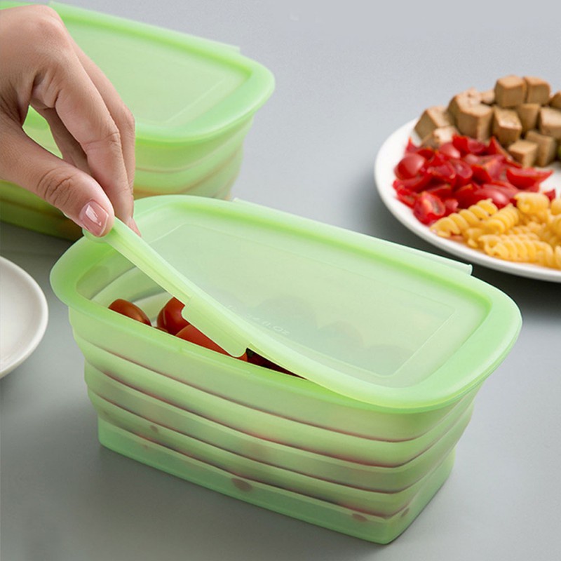 Hộp Đựng Thực Phẩm Bằng Silicone Có Nắp Đậy Tiện Lợi