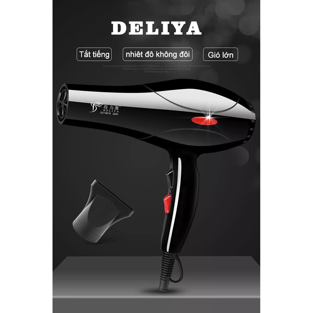 Máy sấy tóc công suất lớn tạo kiểu DELIYA chính hãng , máy khò tóc 2 chiều nóng lạnh 2200w bảo hành 12 tháng.