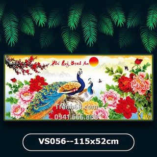 Tranh đính đá venus vs056 phú quý bình an kích thước 115x52cm