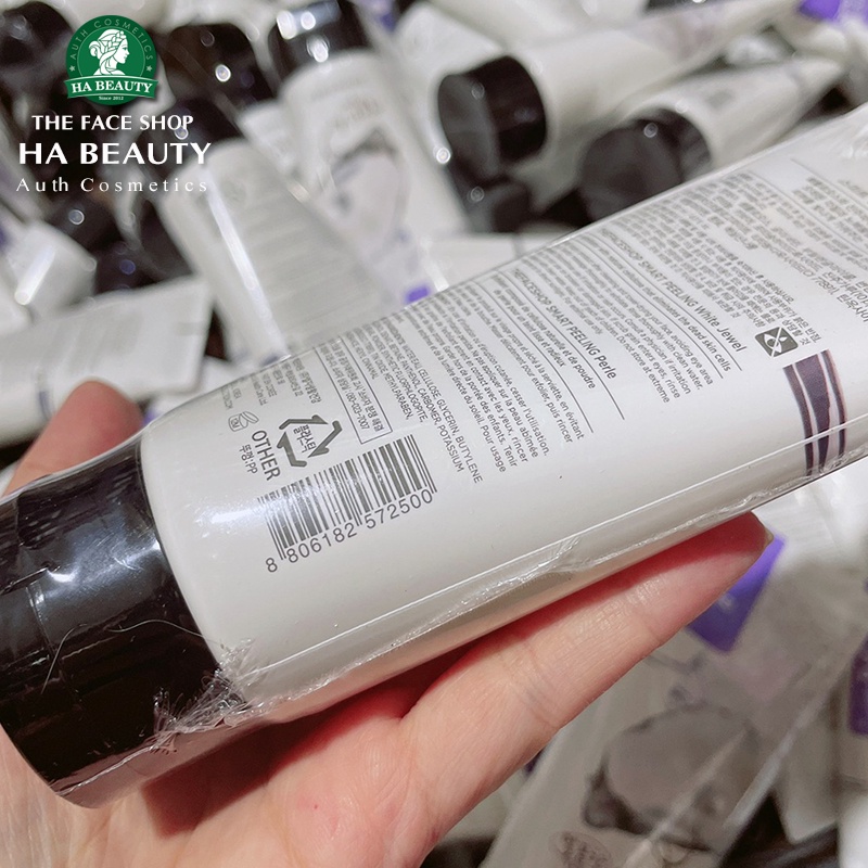 Tẩy tế bào chết mặt The Face Shop ngọc trai Hàn Quốc Smart Peeling White Jewel 120ml trắng da da chết Hà Beauty