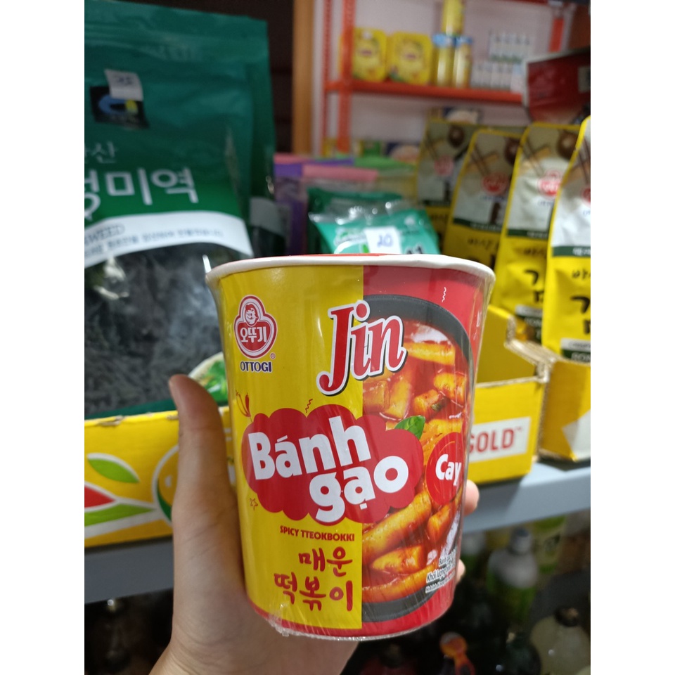 Bánh gạo tokbokki Ottogi Jin cay ly 82g