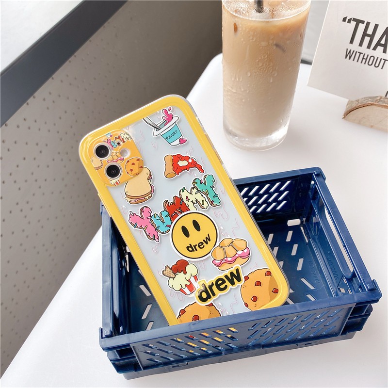 Vỏ iPhone iPhone 11 Pro Max / iPhone12 / Vỏ iPhone X / iPhone 7 Plus / iPhone 8 / iPhone 6 / iPhone 11 Các nút tương phản mặt thẳng Bieber Smiley TPU Vỏ chống vỡ