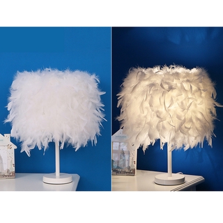 Table lamp / Night light with lovely feathers, 220V, ON / OFF