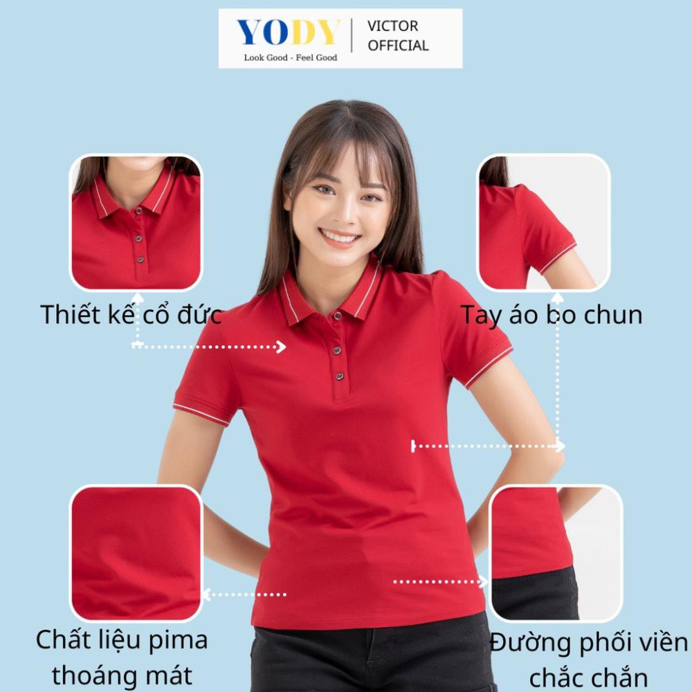 Áo Polo Nữ Pima YODY Áo Thun Cotton Co Giãn, Thấm Hút Mồ Hôi, Thời Trang Công Sở - Mã: APN3010 !