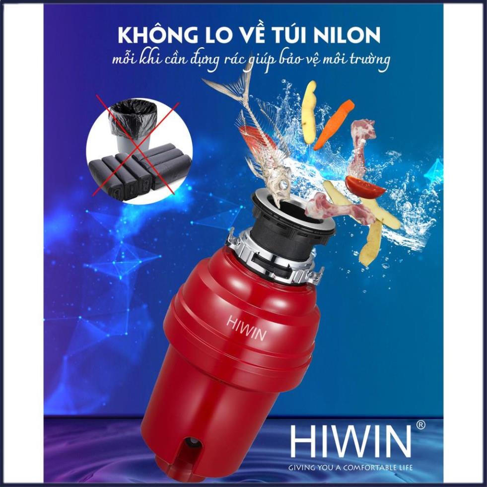 Máy xử lý rác xay rác nhà bếp cao cấp màu đỏ công suất 600W HIWIN LJ-600R