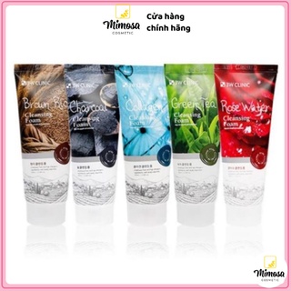 🌺HÀNG AUTH🌺 Sữa rửa mặt 3W clinic Trà xanh/ Gạo/Collagen/Hoa hồng/ Than hoạt tính