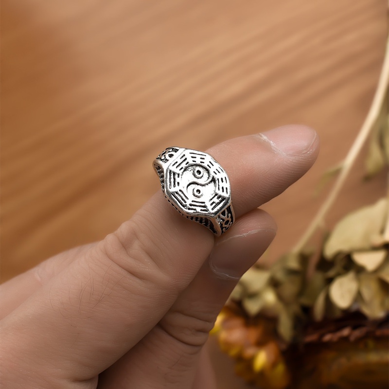 Nhẫn Mặt Âm Dương Thiết Kế Hợp Thời Trang Cho Nam Và Nữ