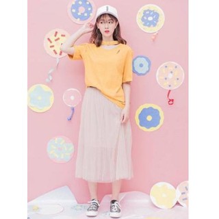 chân váy ulzzang 2 lớp 40-70kg ( trơn nhiều màu)
