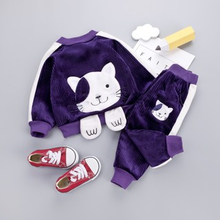 set đồ bộ dài tay giữ ấm mùa đông xinh xắn dành cho các bé