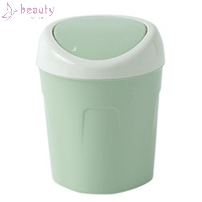 Thùng rác mini để bàn có nắp xoay dùng trong văn phòng/tại nhà