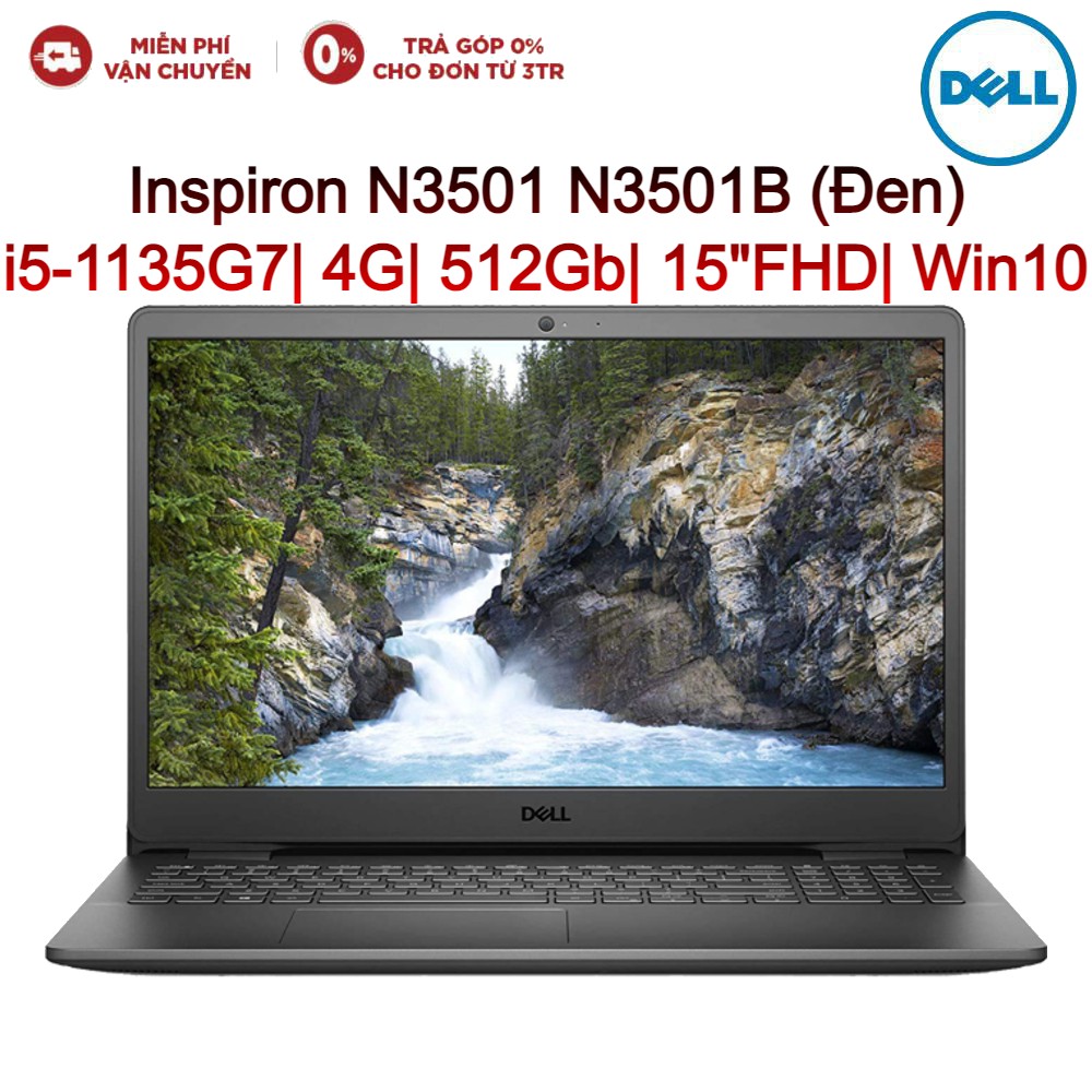 Laptop DELL Inspiron 15 N3501 N3501B Đen I5-1135G7| 4GB| 512GB| 15.6″FHD| OB| WIN10