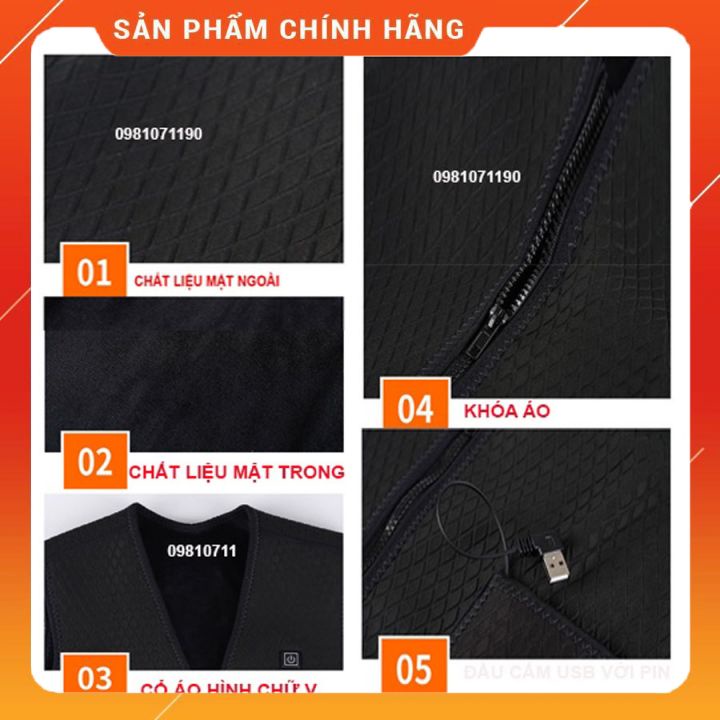 Áo Sưởi Ấm Nhật Bản 5 Điểm Tảo Nhiệt , Bộ Áo Sưởi Ấm, Sản Phẩm Áo Ghi Lê Có Chế Độ Sưởi Ấm