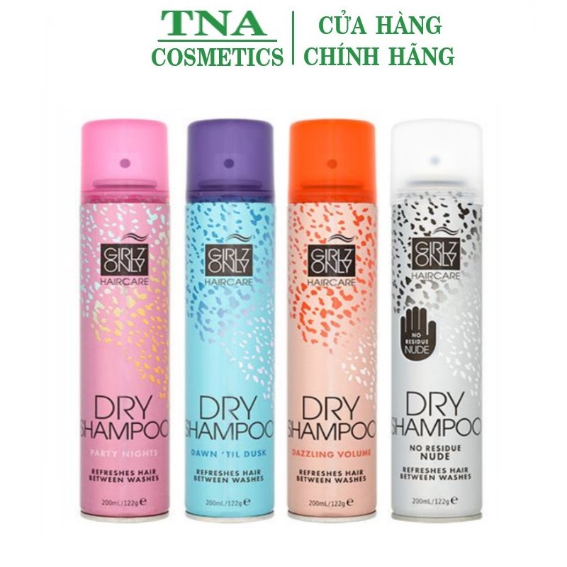 Dầu Gội Khô Girlz Only Party Nights Làm Sạch Tóc, Da Đầu Tức Thì, Tiện Lợi 200Ml