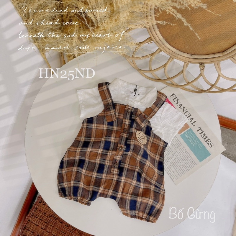 Set áo kèm yếm caro HN25