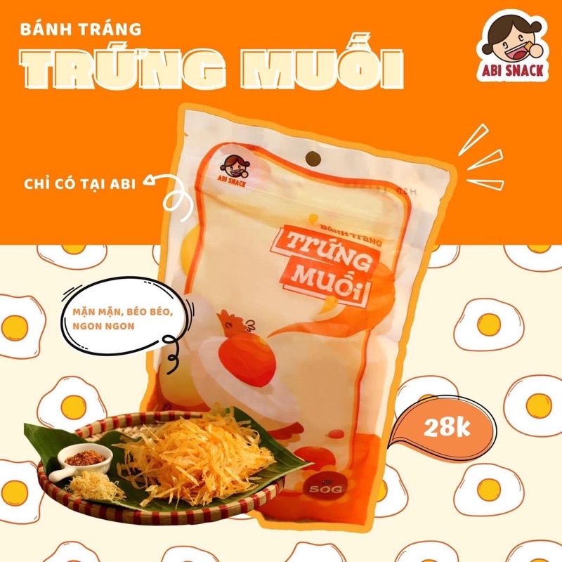 [OFFICIAL STORE] Bánh Tráng Trứng Muối ABI SNACK - Bịch 50g