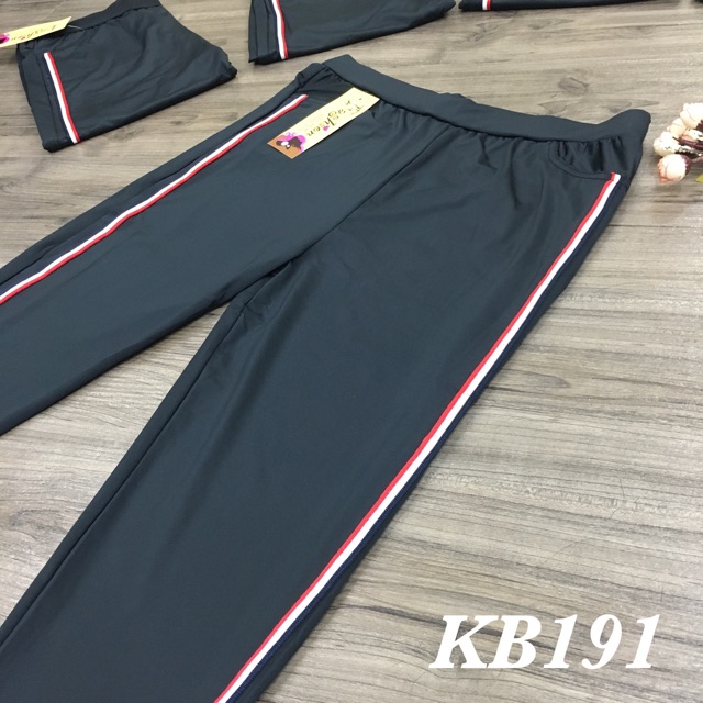 Quần Legging Sọc 3 Màu - 2 Túi Xéo - QK02