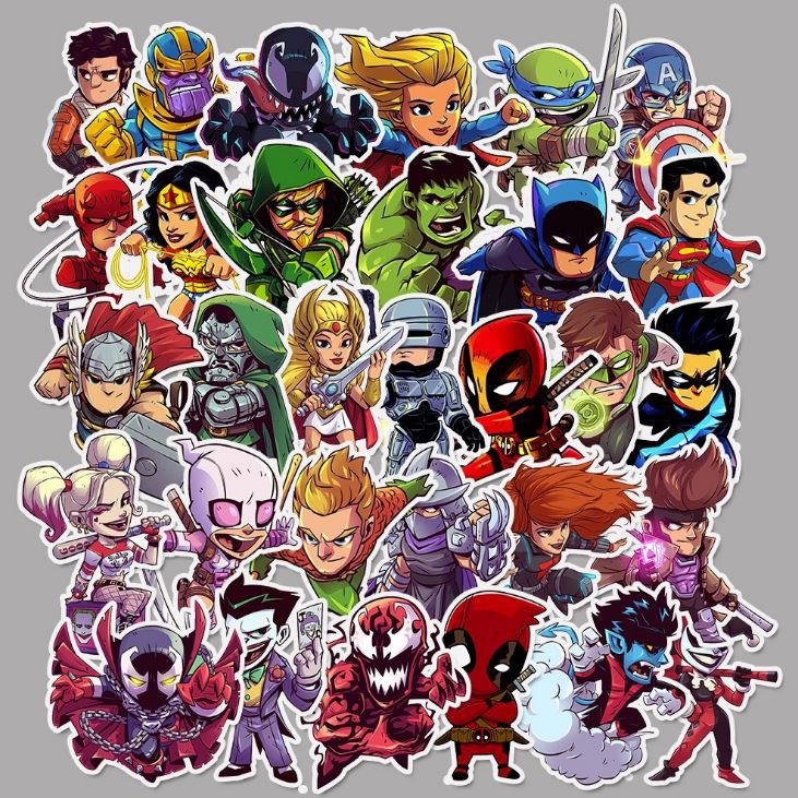 Sticker dán cao cấp chủ đề MARVEL - Dùng dán Xe, dán mũ bảo hiểm, dán Laptop...#1