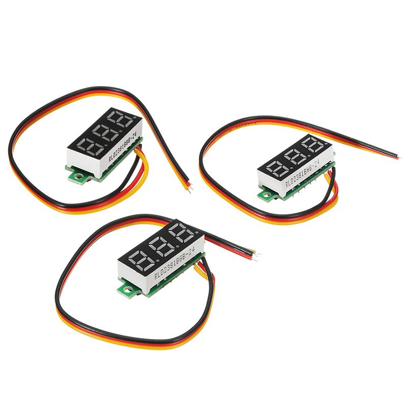 Digital Battery Voltage Checker Voltmeter DC 0-100V 3 Cables with Protection 