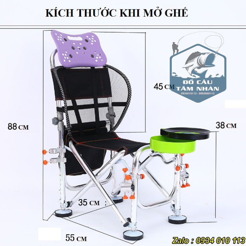 Ghế câu Đài địa hình cá chép - Full phụ kiện