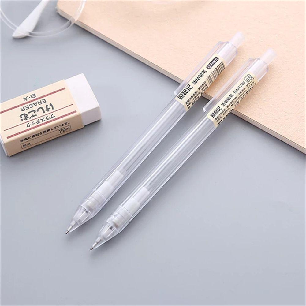 Set 2 Bút Chì Bấm 0.5/0.7mm Trong Suốt Tiện Dụng