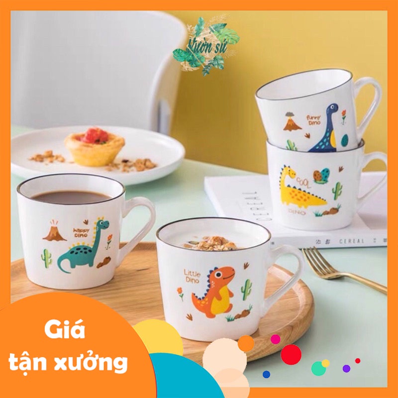 Cốc sứ, cốc đôi sứ hoạ tiết Khủng Long đáng yêu - VS74